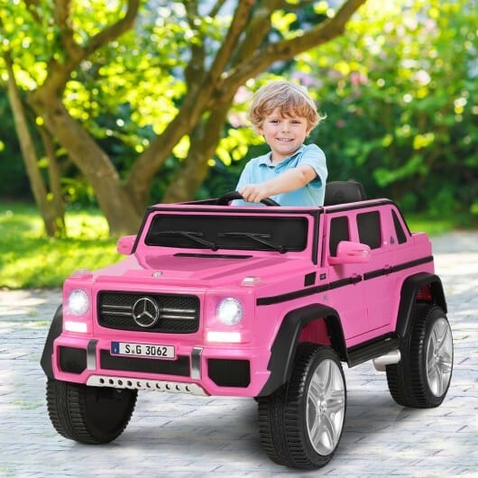 12V Licensed Mercedes-Benz Kids Ride On Car-Pink - Color: Pink