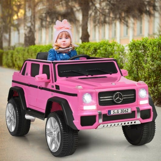 12V Licensed Mercedes-Benz Kids Ride On Car-Pink - Color: Pink