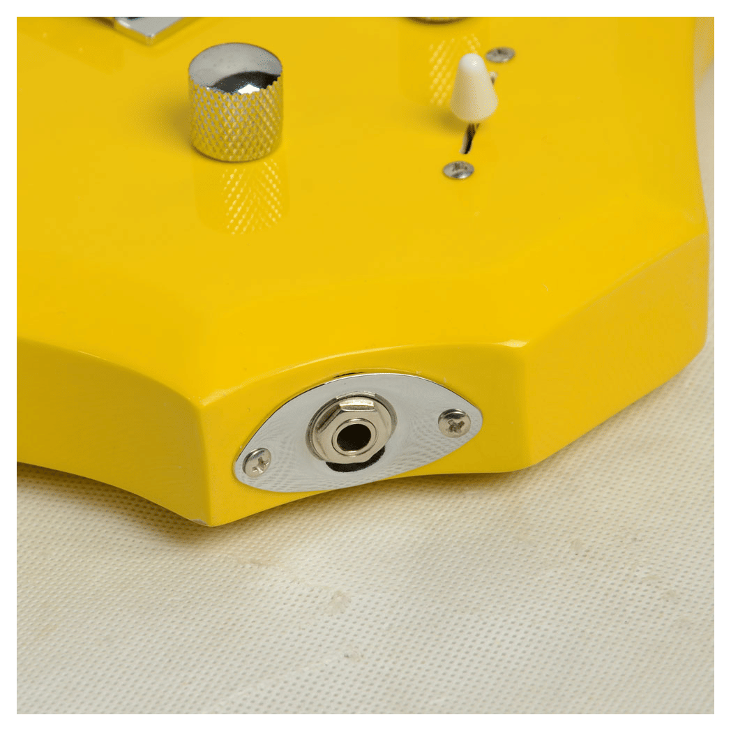 Novice Flame Shaped Electric Guitar HSH Pickup Bag Strap Paddle Rocker Cable Wrench Tool Yellow