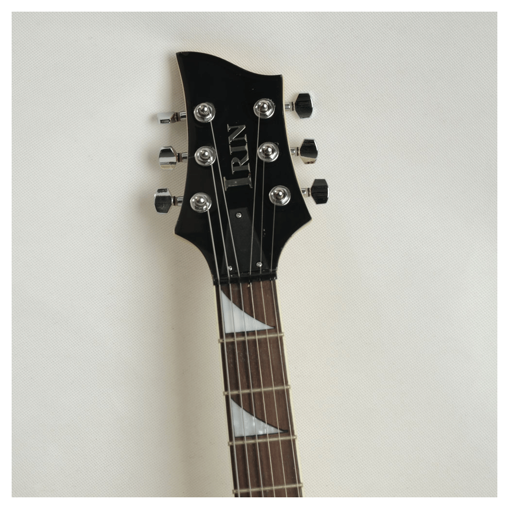 Novice Flame Shaped Electric Guitar HSH Pickup Bag Strap Paddle Rocker Cable Wrench Tool Yellow
