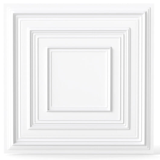 Drop Ceiling Tiles 24" x 24" PVC Ceiling Panels with 3D Decorative Patterns 24-Pack-White