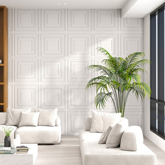 Drop Ceiling Tiles 24" x 24" PVC Ceiling Panels with 3D Decorative Patterns 24-Pack-White