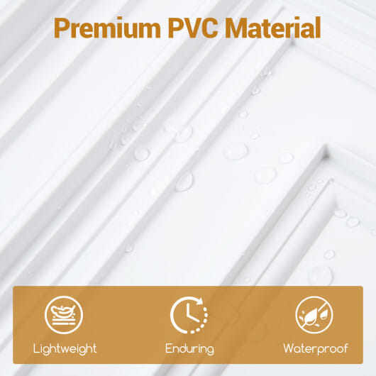Drop Ceiling Tiles 24" x 24" PVC Ceiling Panels with 3D Decorative Patterns 24-Pack-White