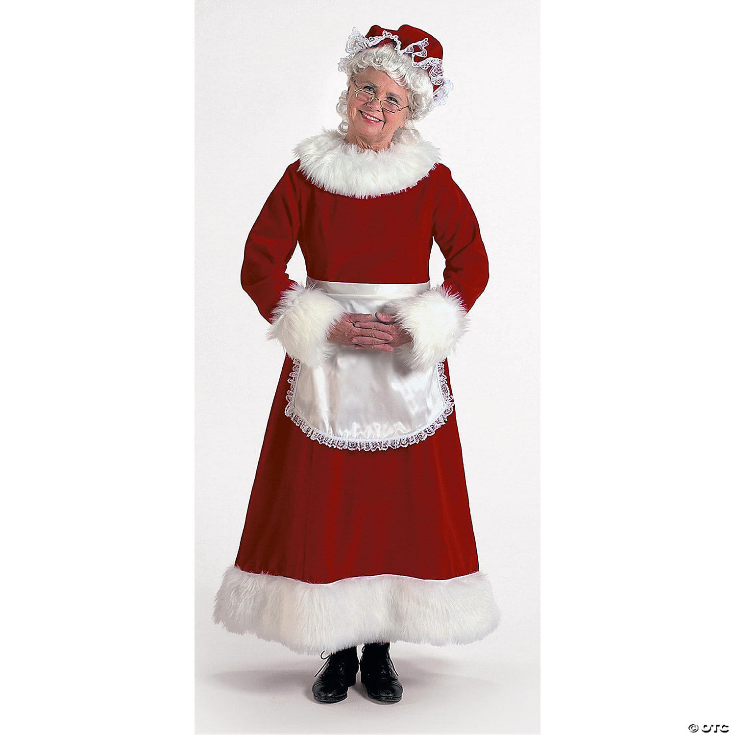 Women s Burgundy Velvet Mrs. Claus Dress Costume  Medium