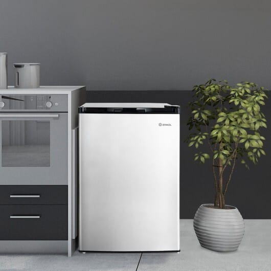 3 Cubic Feet Compact Upright Freezer with Stainless Steel Door