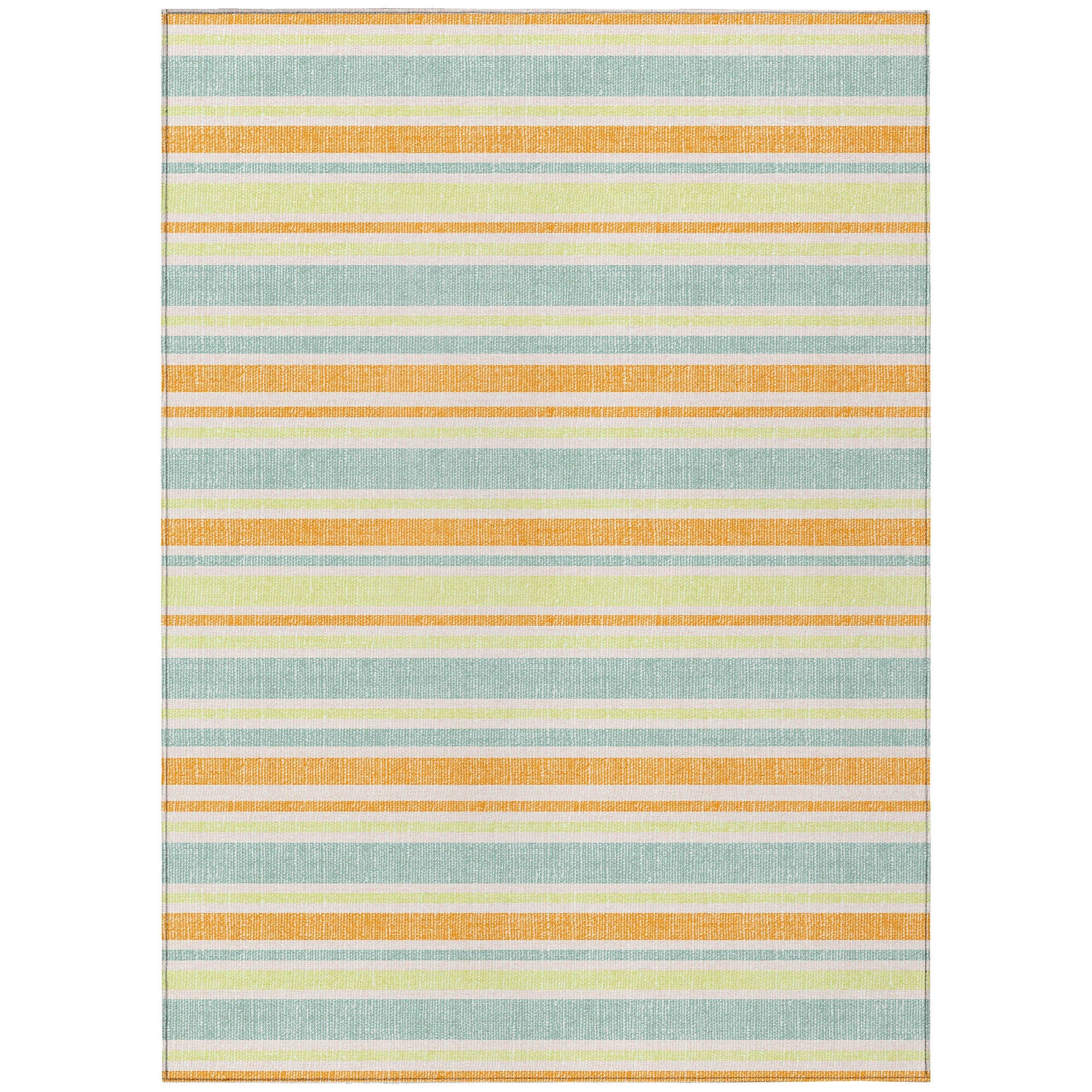 3' X 5' Orange Striped Washable Non Skid Indoor Outdoor Area Rug
