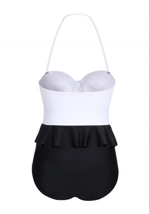 One-piece Sexy Bikini Contrast Color Swimsuit