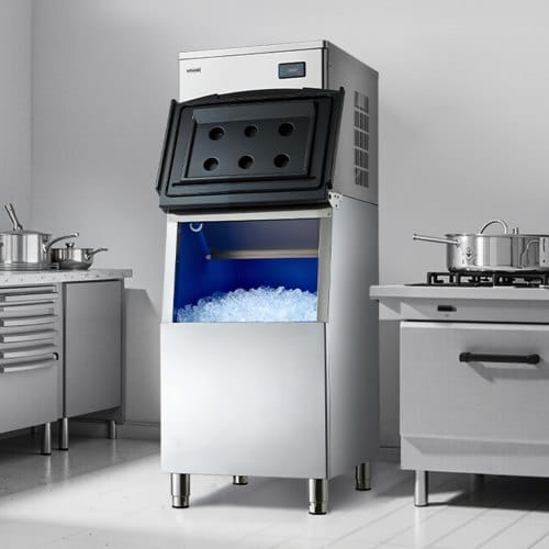 Commercial Ice Maker Machine, 650LBS/24H Ice-Making Machine with 250LBS Stainless Steel Storage Bin, Auto Self-Cleaning Ice Maker with Touchscreen for Bar Cafe Restaurant Business Commercial