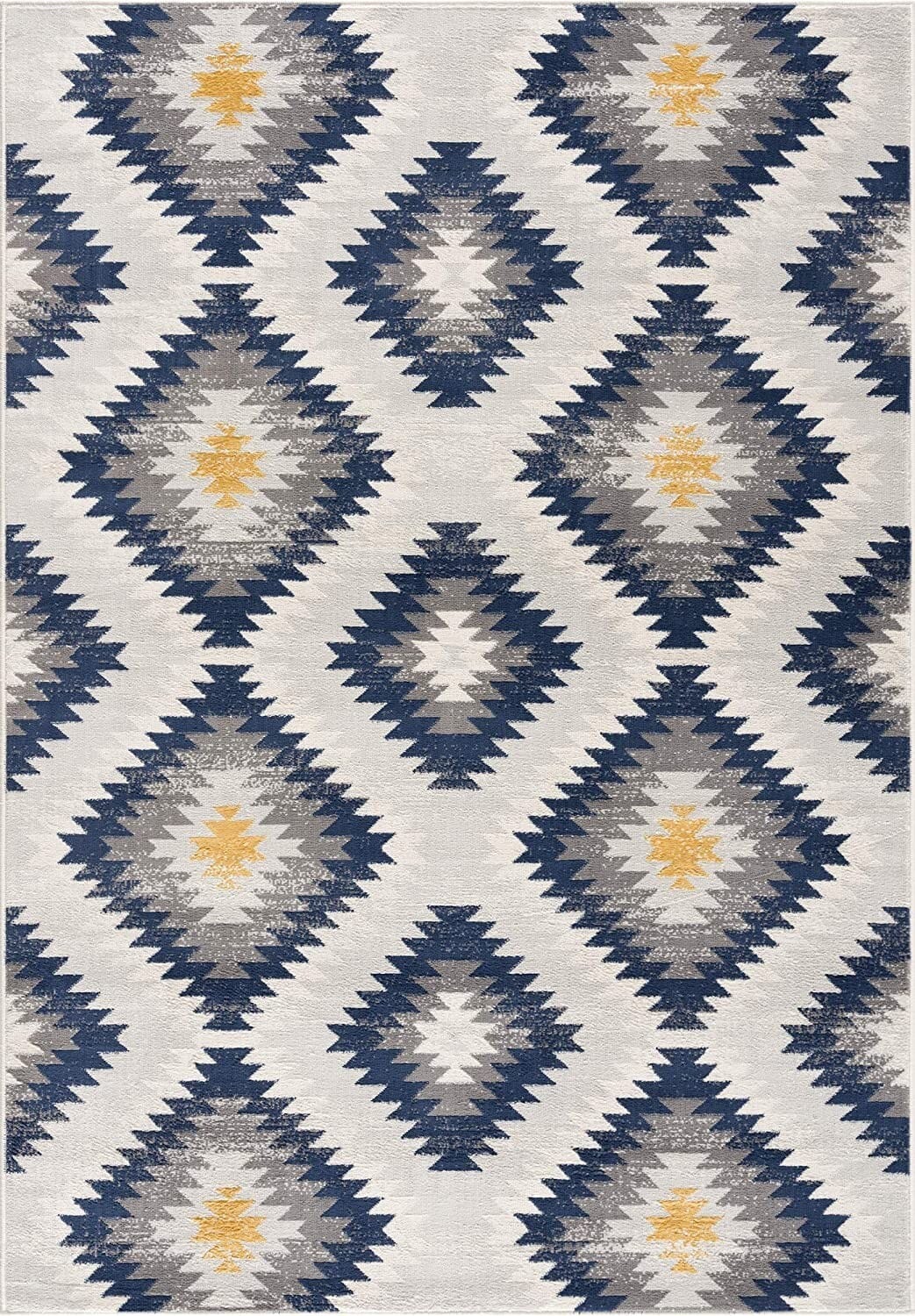 2' X 4' Blue Ikat Kilim Area Rug
