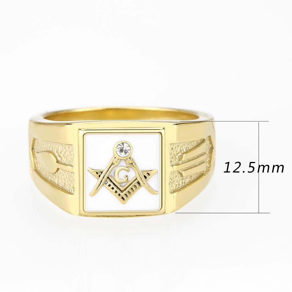 TK1159W - IP Gold(Ion Plating) Stainless Steel Ring with Top Grade Crystal in Clear