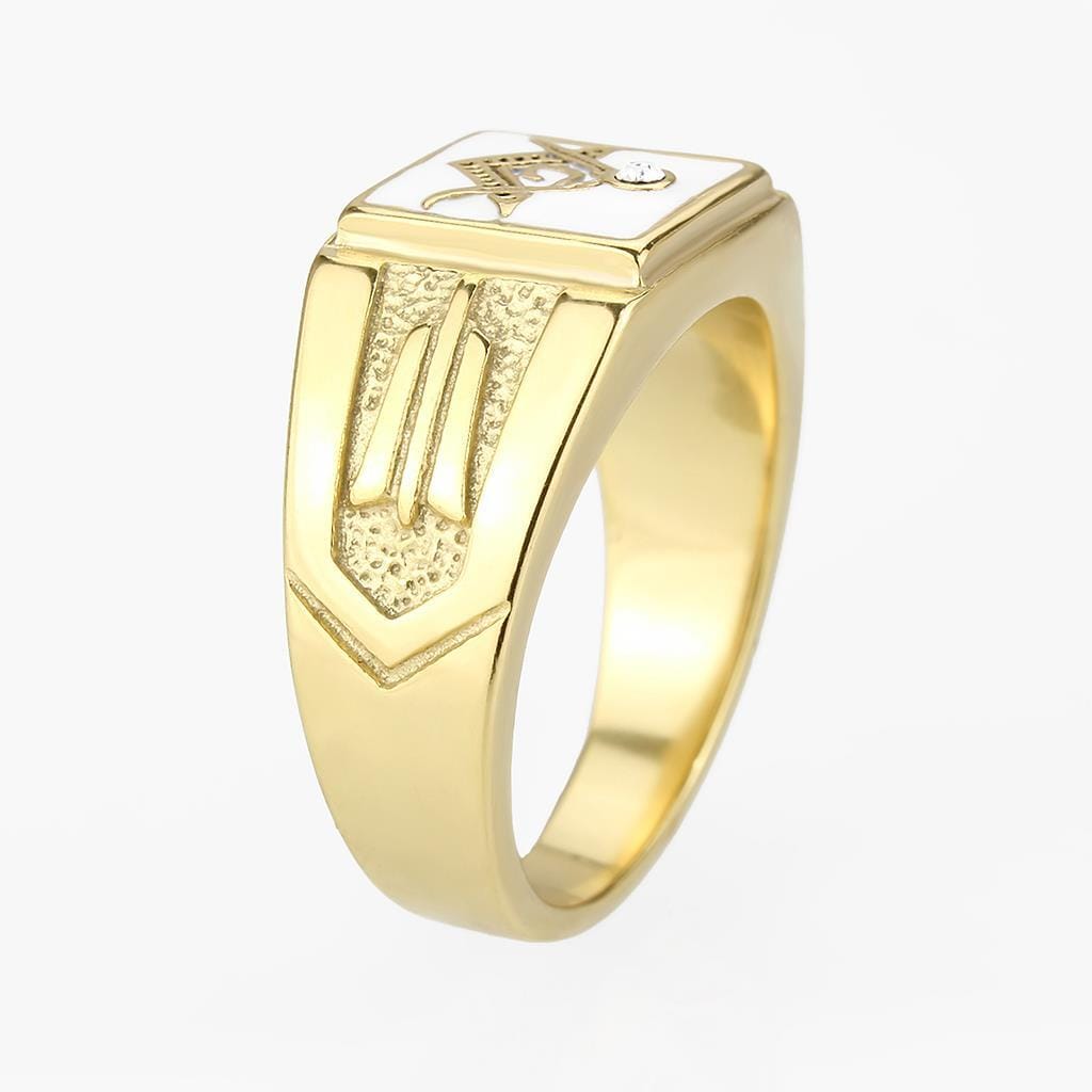 TK1159W - IP Gold(Ion Plating) Stainless Steel Ring with Top Grade Crystal in Clear