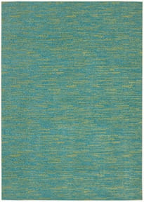 4' X 6' Blue And Green Striped Non Skid Indoor Outdoor Area Rug