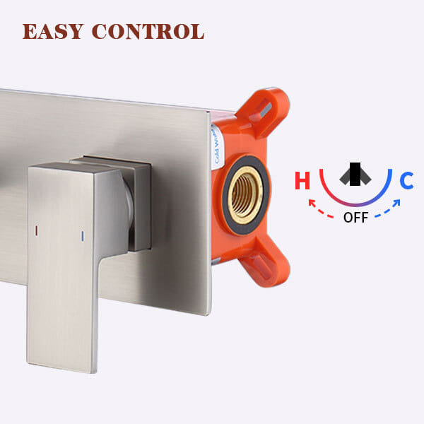 Wall Mount Faucet for Bathroom Sink or Bathtub, Single Handle 2 Holes Brass Rough-in Valve Included, Matte Black
