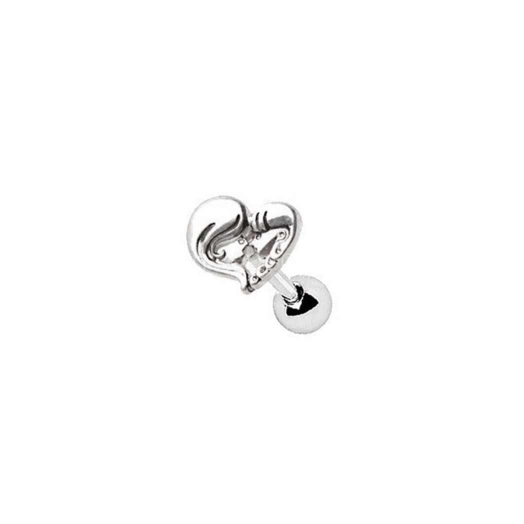 316L Stainless Steel Mother Daughter Heart Cartilage Earring