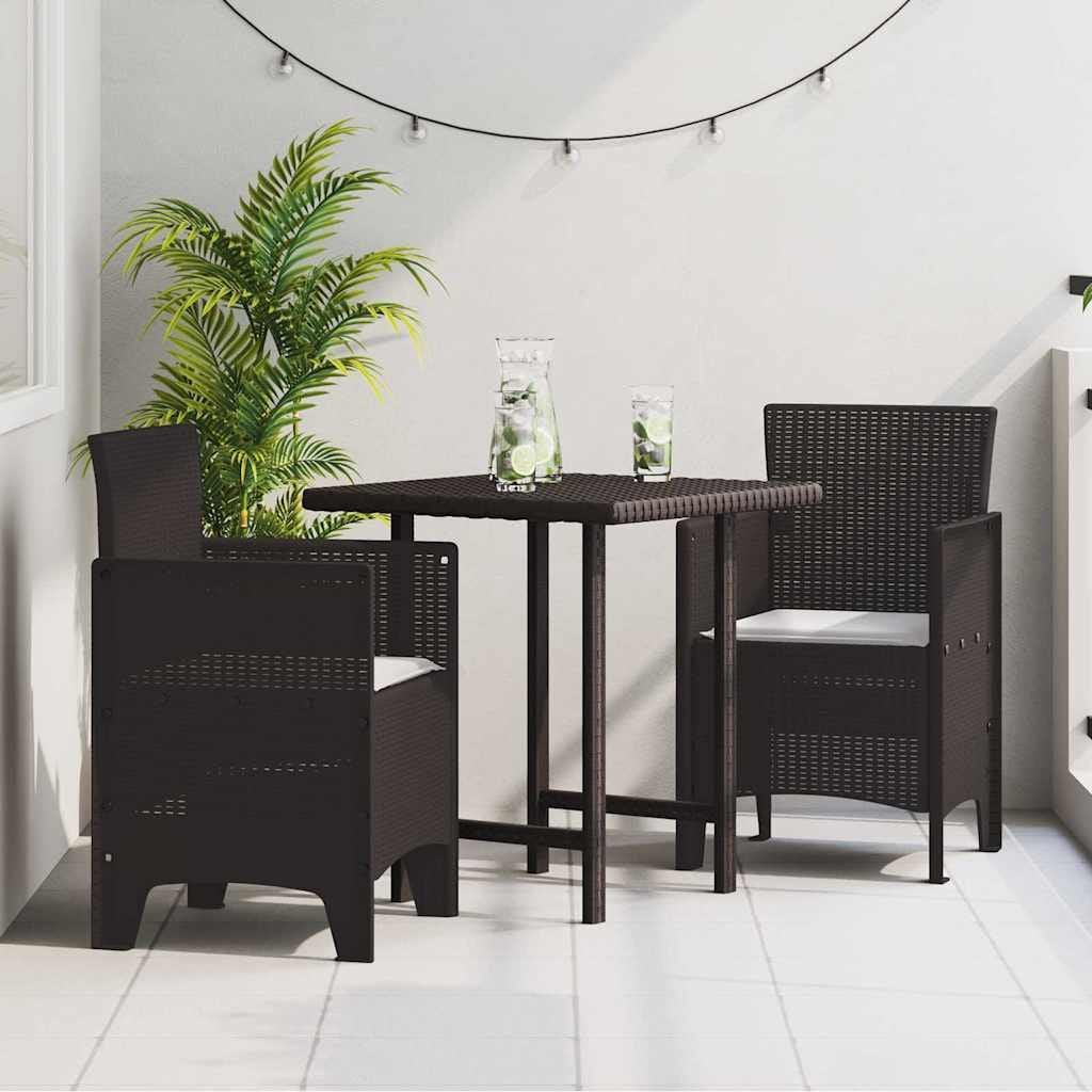 Garden Chair 2 pcs Brown Polypropylene