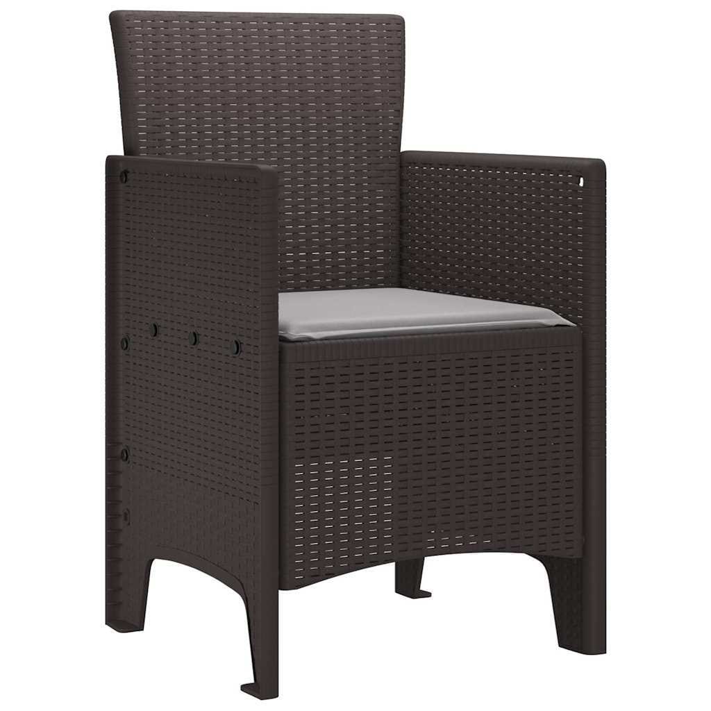 Garden Chair 2 pcs Brown Polypropylene
