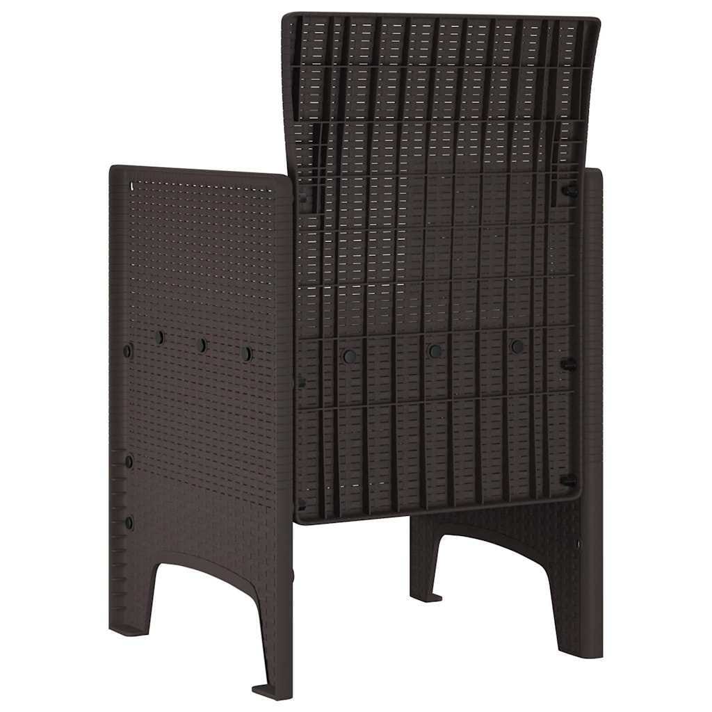 Garden Chair 2 pcs Brown Polypropylene