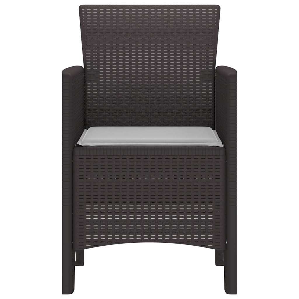 Garden Chair 2 pcs Brown Polypropylene