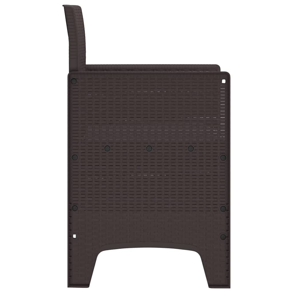 Garden Chair 2 pcs Brown Polypropylene
