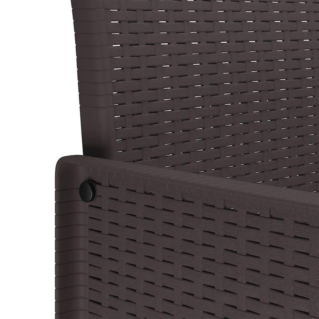 Garden Chair 2 pcs Brown Polypropylene