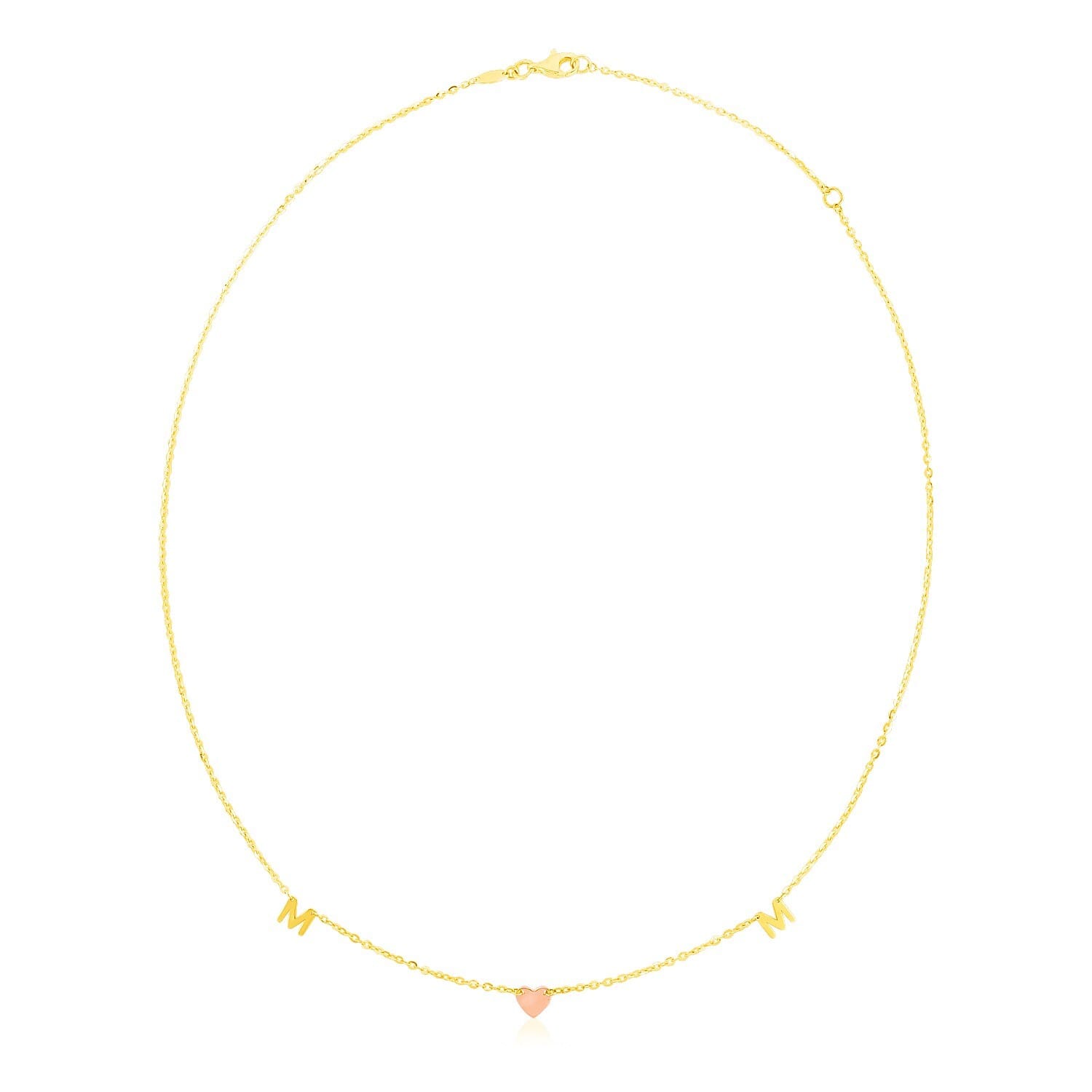 14k Yellow and Rose Gold Mom Necklace