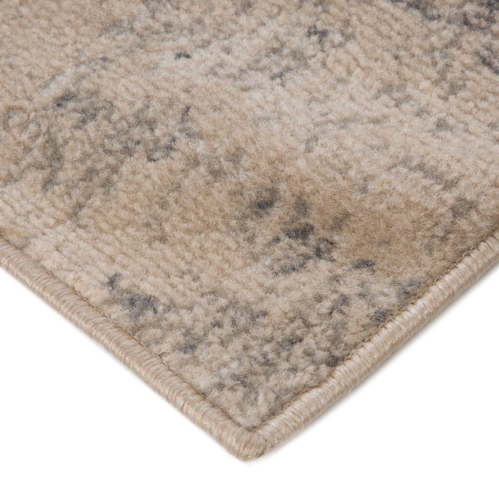 10' Gray and Light Blue Abstract Power Loom Runner Rug