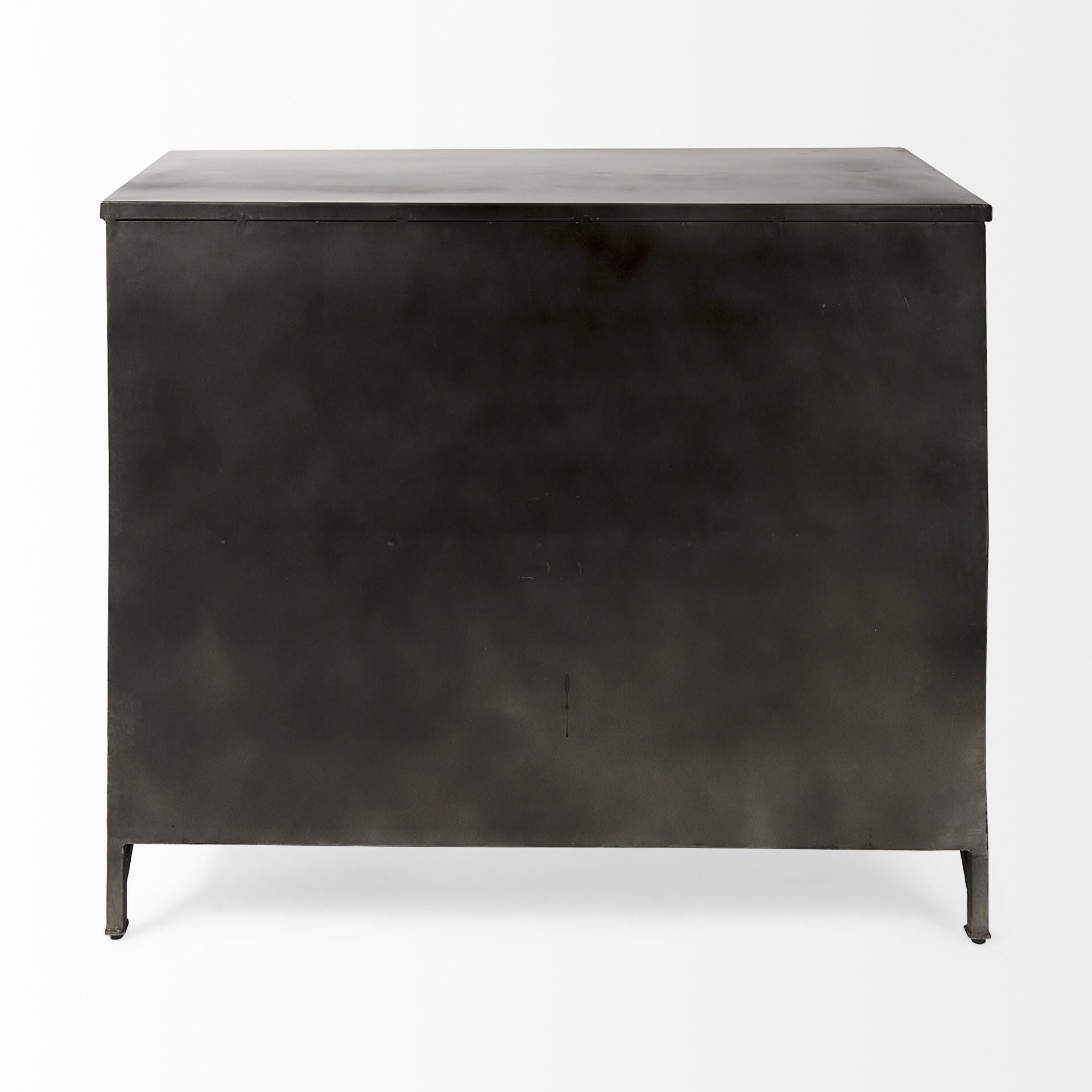 40" Black Iron Sideboard with Two Glass Doors