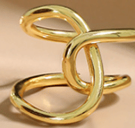 Street Irregular Line Cross 925 Sterling Silver Adjustable Ring