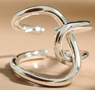 Street Irregular Line Cross 925 Sterling Silver Adjustable Ring