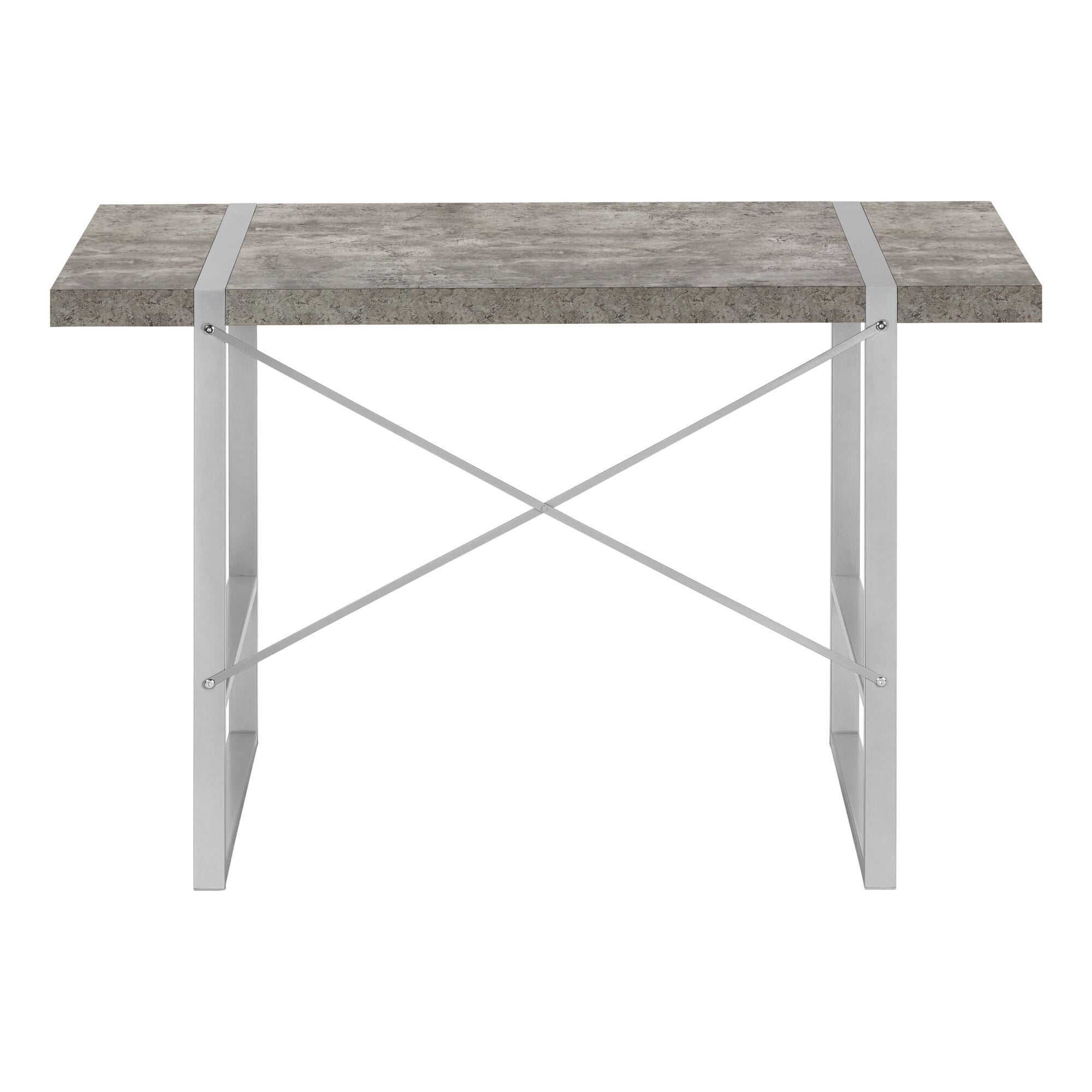 49" Gray and Silver Computer Desk