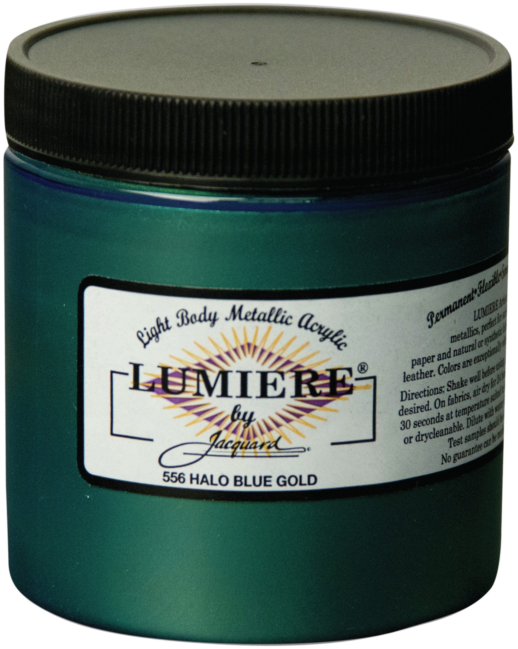 Jacquard Lumiere Metallic Acrylic Paint 8ozHalo Blue Gold Pack of 1