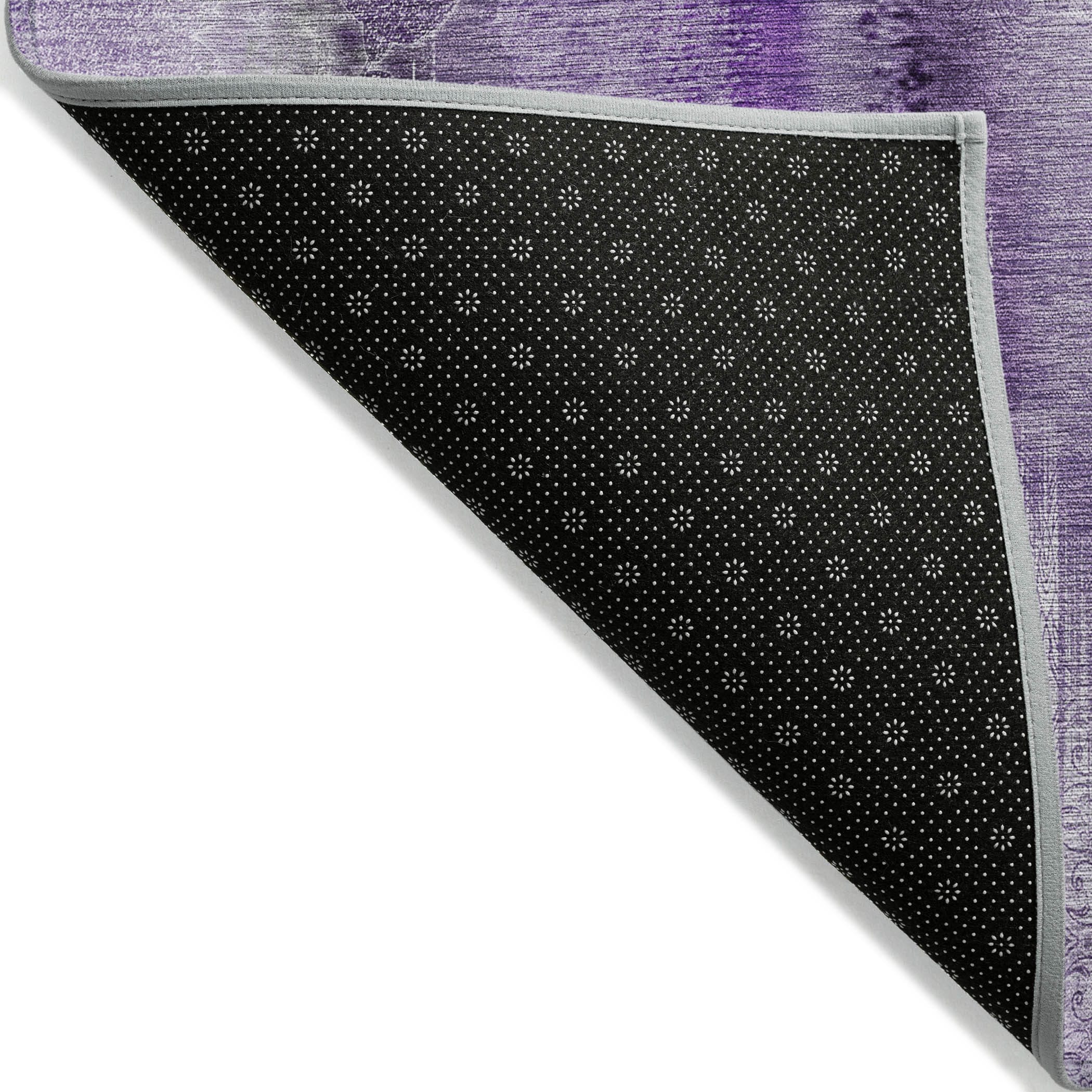 5' X 8' Purple Washable Non Skid Indoor Outdoor Area Rug