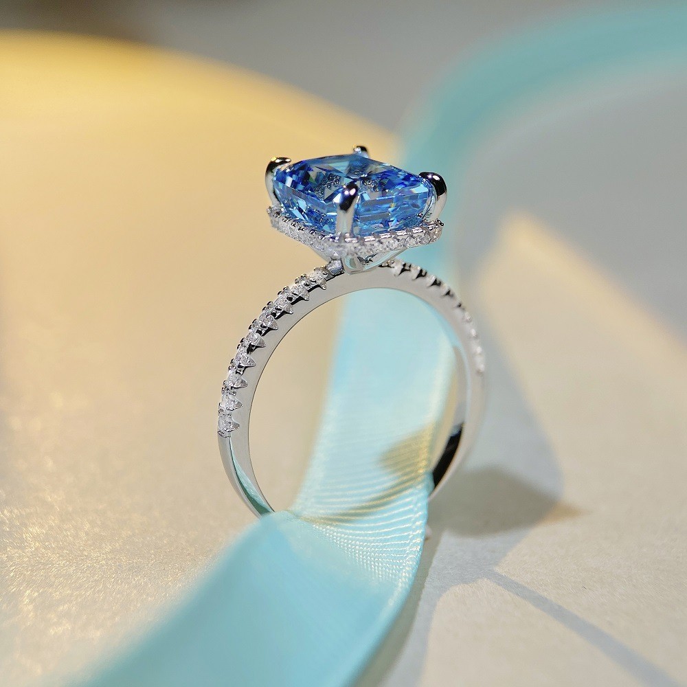 Sterling Silver Ring Female High Carbon Diamond