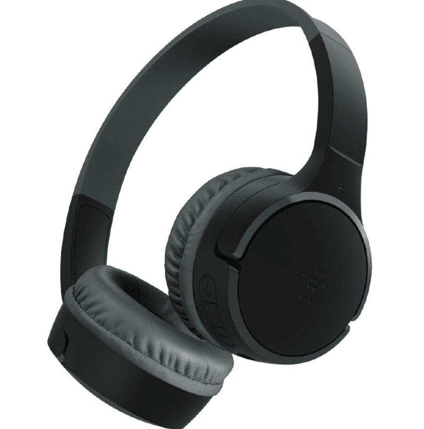 Belkin SoundForm Mini 2 Wireless On-Ear Kids Headphones - Black – Safe and Comfortable Wireless Audio for Children