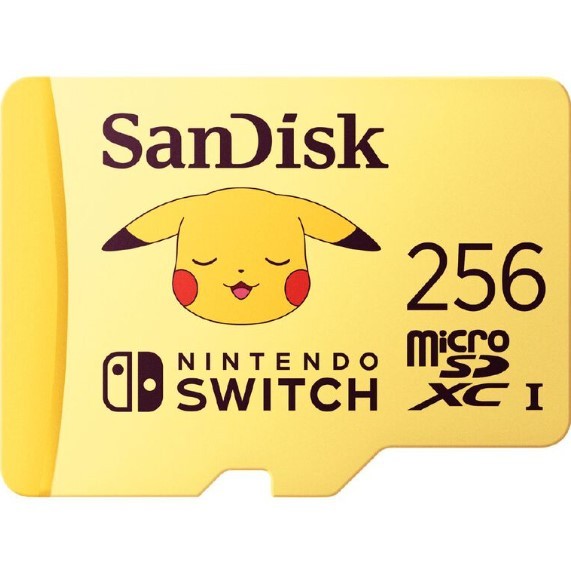 Sandisk Nintendo & Pokemon Co-branded Pikachu 256GB MicroSDXC Card