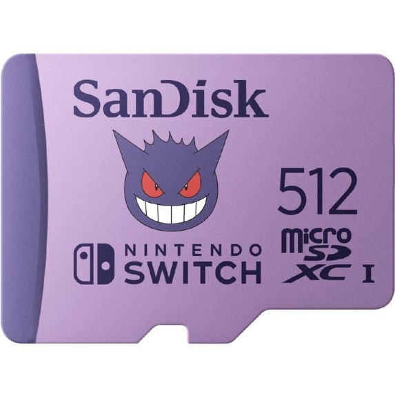 Sandisk Nintendo & Pokemon Co-branded Gengar 512GB MicroSDXC Card