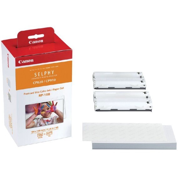 Canon RP108 - RP108 Ink and Paper Pack, Postcard Size 6x4 (148x10)