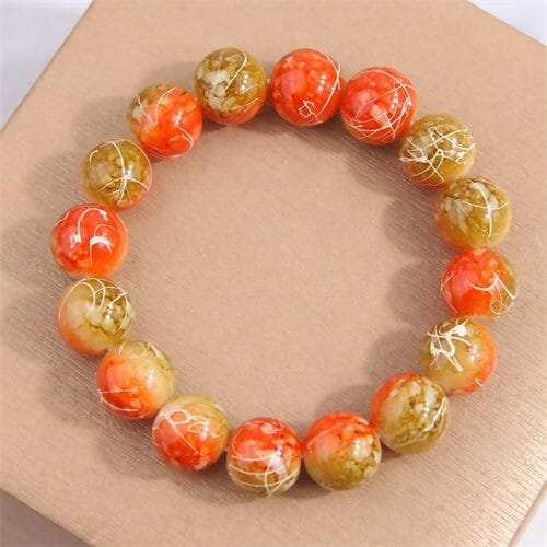 High Fashion Glass Beads Women Wholesale Bracelet - Yellow and Orange