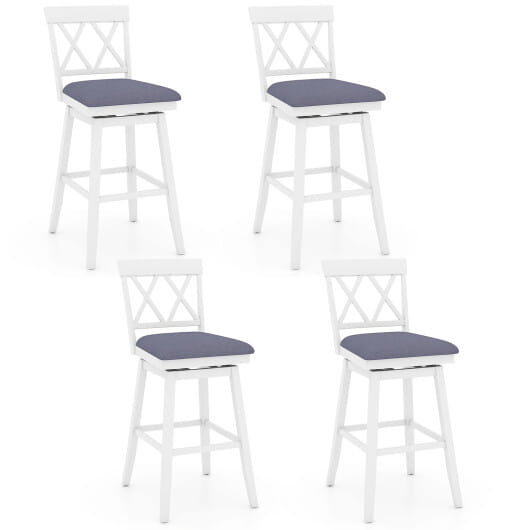 Swivel Bar Stools Set of 4 Counter Height Barstools with Backrest Upholstered Seat Cushion-29 Inches - Size: 29 inches