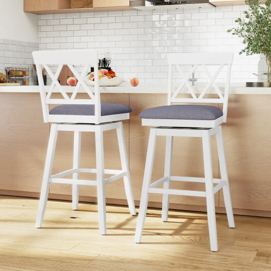 Swivel Bar Stools Set of 4 Counter Height Barstools with Backrest Upholstered Seat Cushion-29 Inches - Size: 29 inches