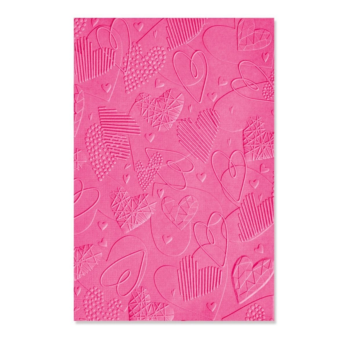 Sizzix 3 D Textured Impressions Embossing Folder Mark Making Hearts by Kath Breen