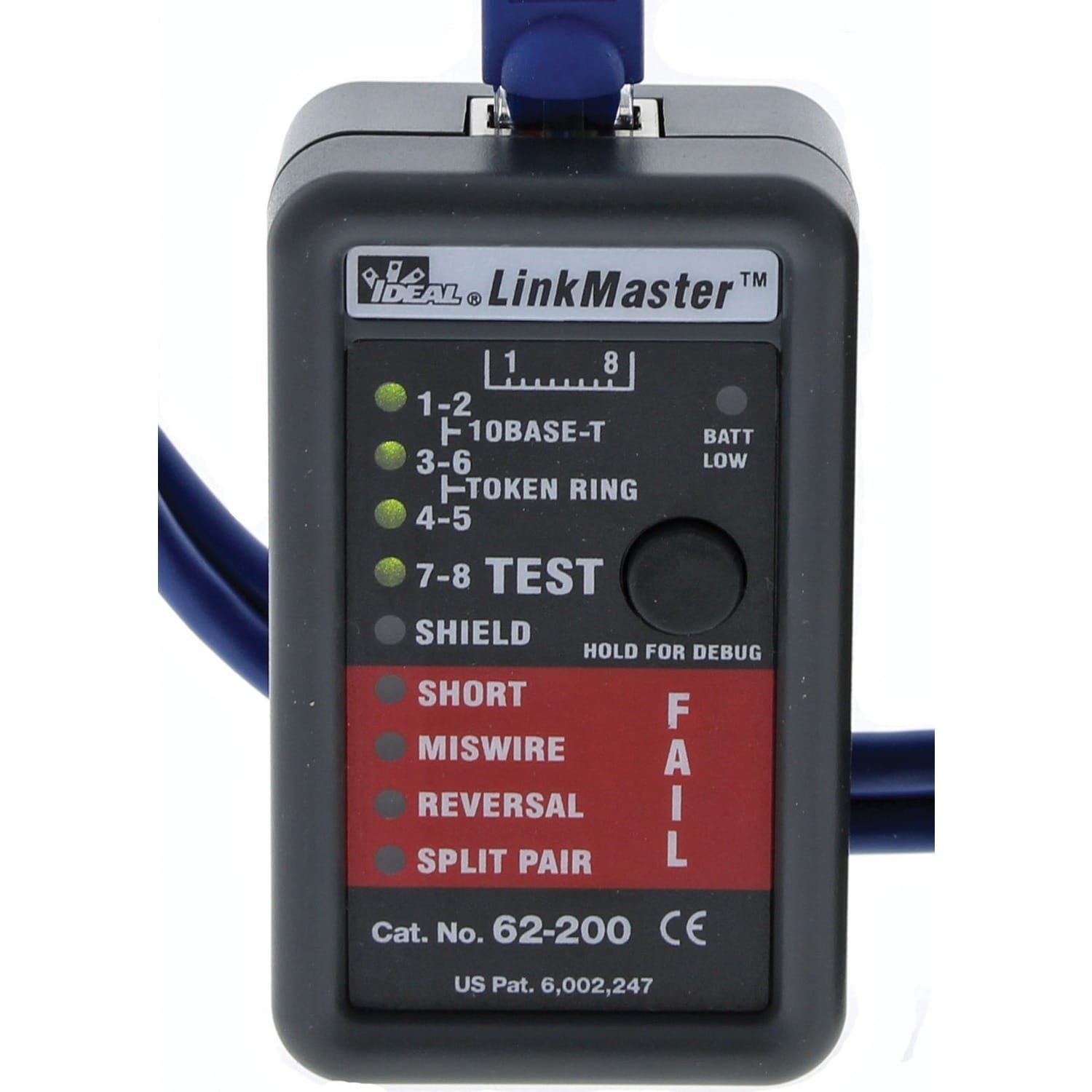 IDEAL 62-200 LinkMaster RJ45 CAT5E/6 Ethernet Wiremapper Tester