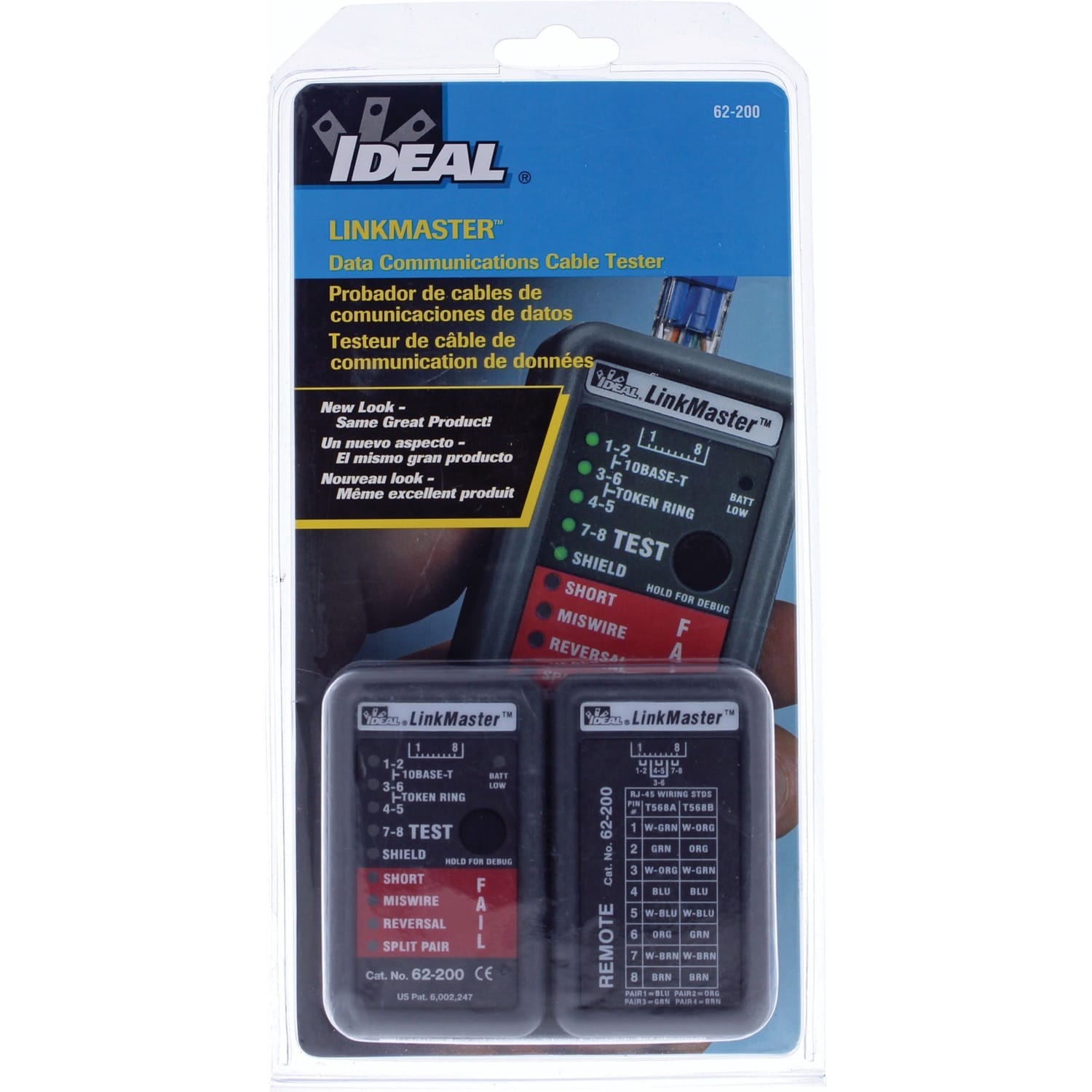 IDEAL 62-200 LinkMaster RJ45 CAT5E/6 Ethernet Wiremapper Tester