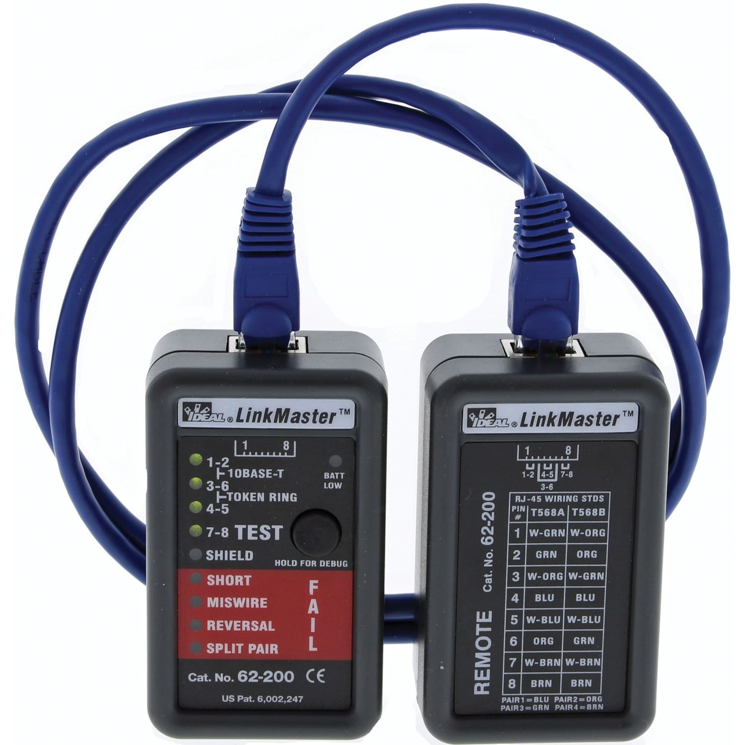 IDEAL 62-200 LinkMaster RJ45 CAT5E/6 Ethernet Wiremapper Tester