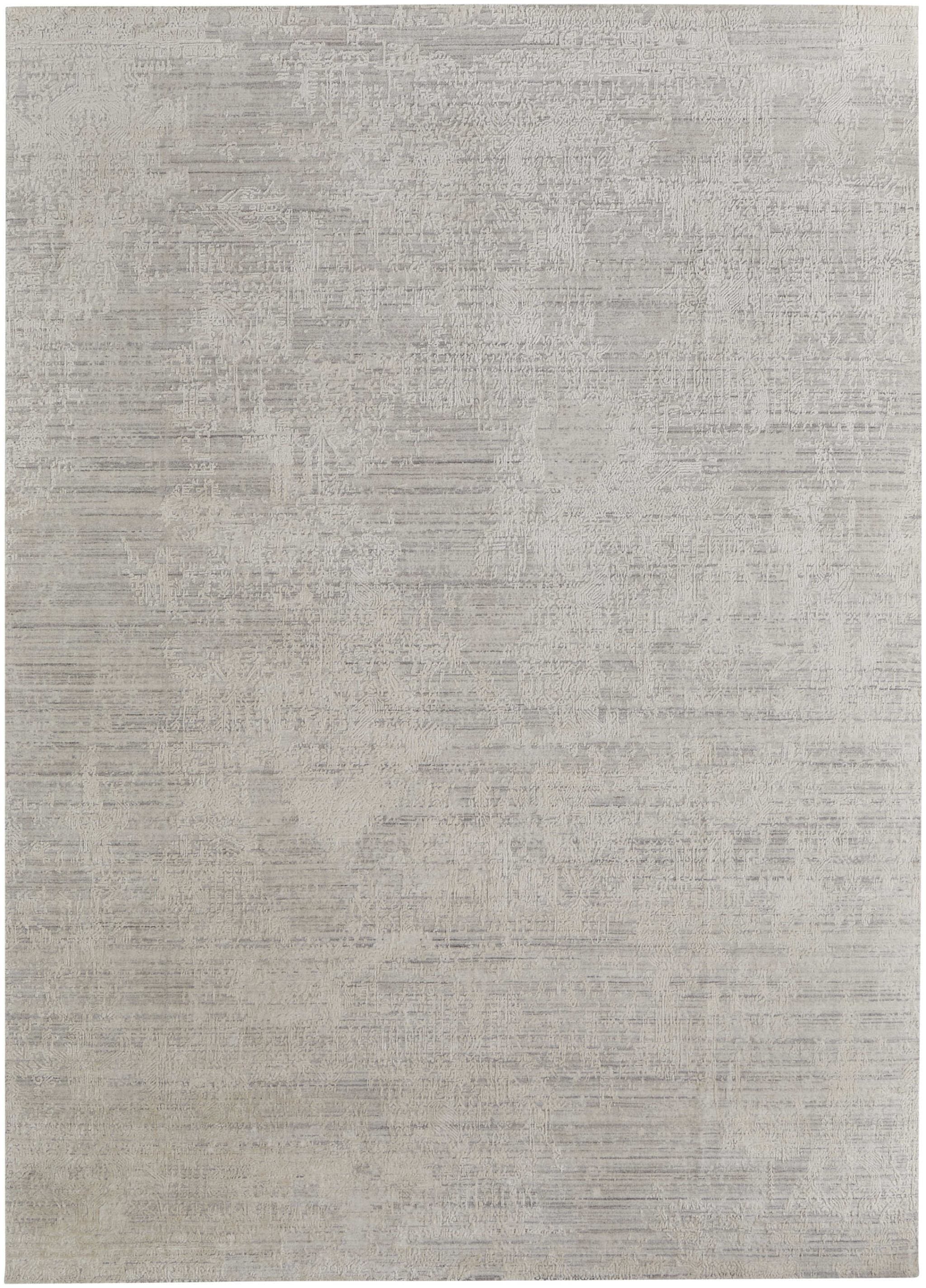 3' X 5' Ivory Abstract Hand Woven Worn Faded Area Rug