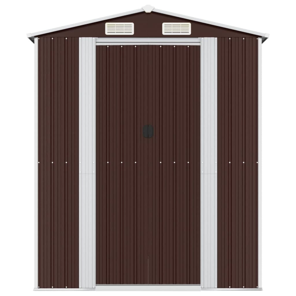 Garden Shed Dark Brown 75.6"x238.6"x87.8" Galvanized Steel