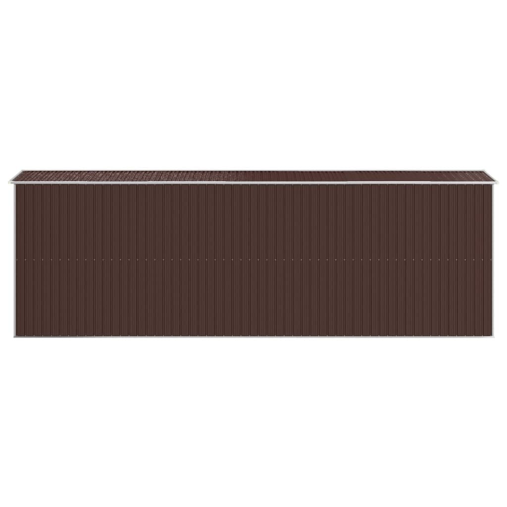 Garden Shed Dark Brown 75.6"x238.6"x87.8" Galvanized Steel