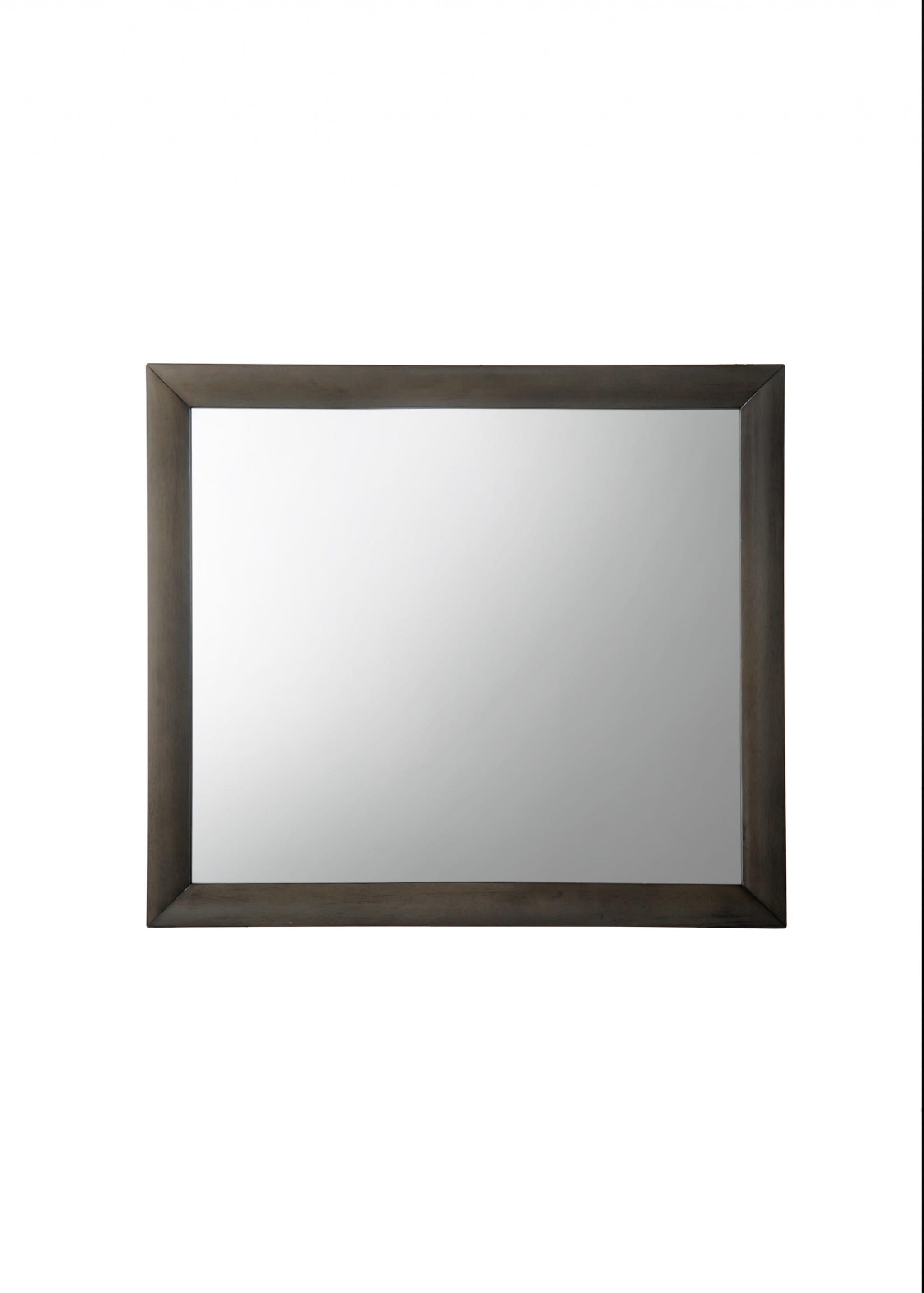 35" Gray Oak Framed Accent Mirror