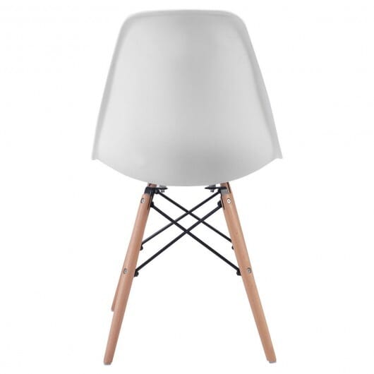 Set of 2 Mid-Century Modern DSW Dining Side Chair-White - Color: White