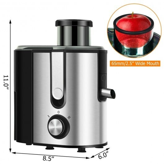 Centrifugal Juicer Machine Juicer Extractor Dual Speed - Color: Silver
